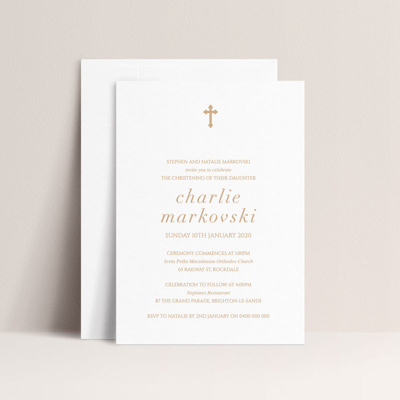 Charlie Christening Invitation
