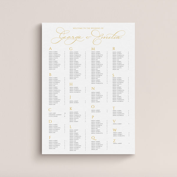 Emilia Seating Chart