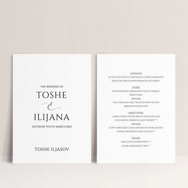 Ilijana Personalised Menu