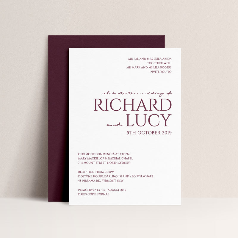 Lucy Letterpress Invitation