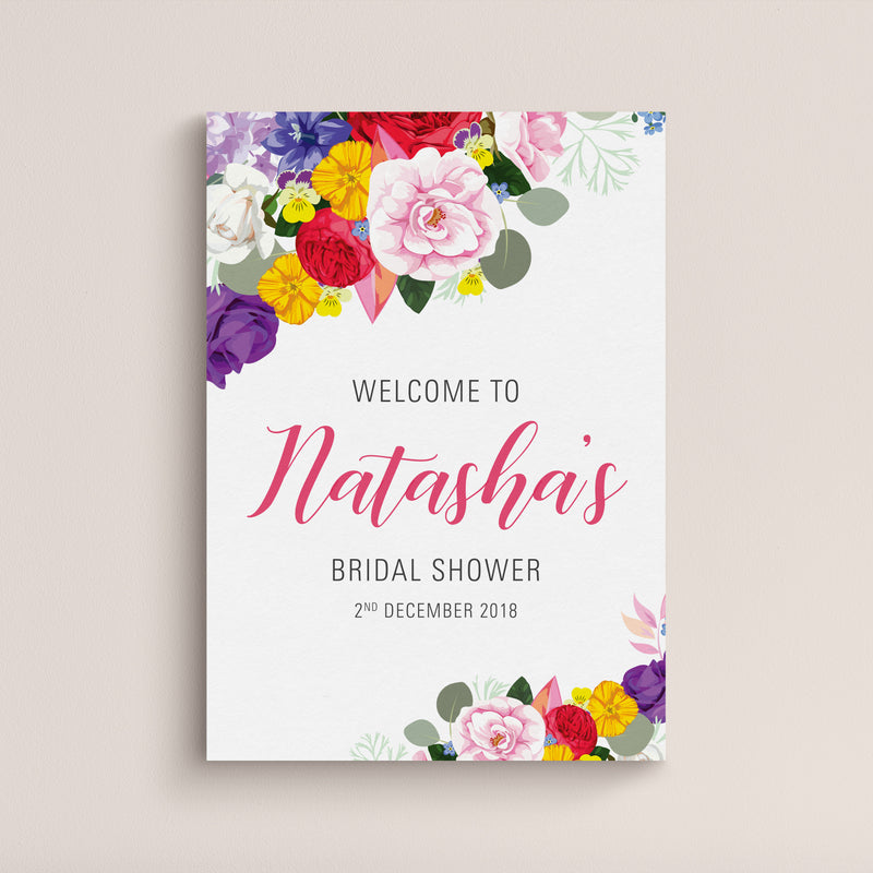 Natasha Bridal Shower Welcome Sign