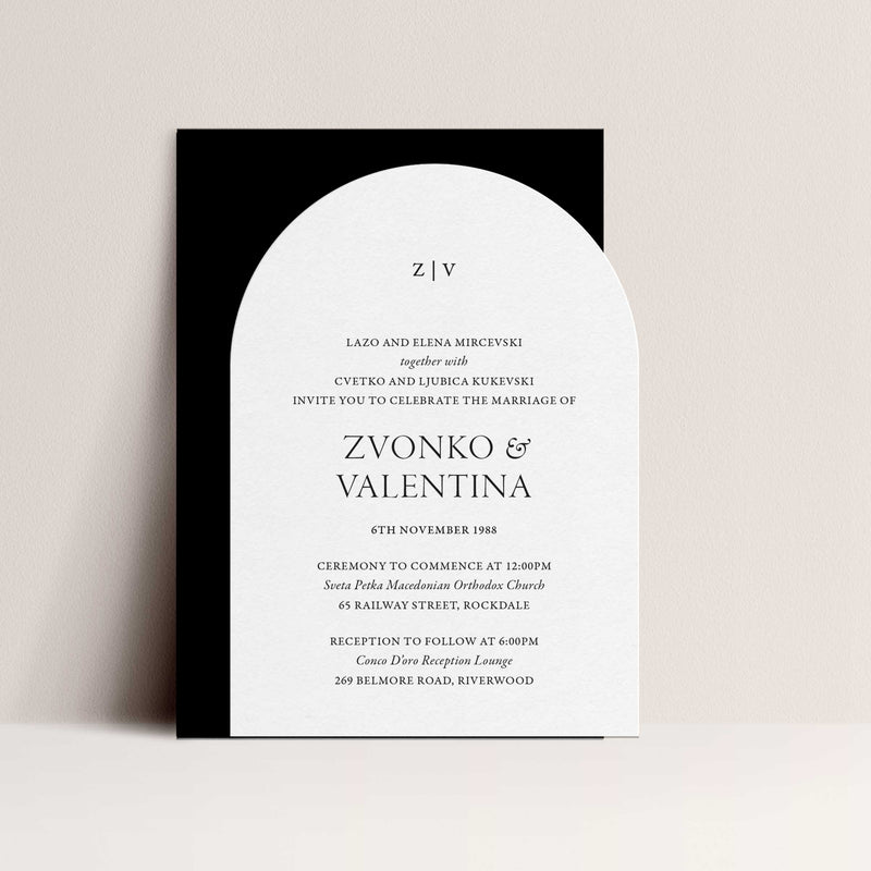Valentina Arch Letterpress Invitation